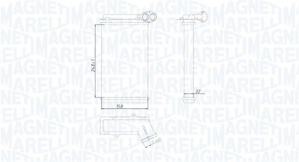 Wymiennik ciepła, ogrzewanie wnętrza MAGNETI MARELLI 350218422000