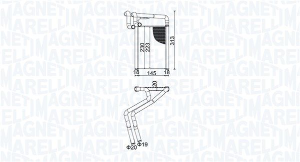 Wymiennik ciepła, ogrzewanie wnętrza MAGNETI MARELLI 350218488000