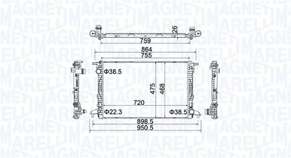 Chłodnica, układ chłodzenia silnika MAGNETI MARELLI 350213154900