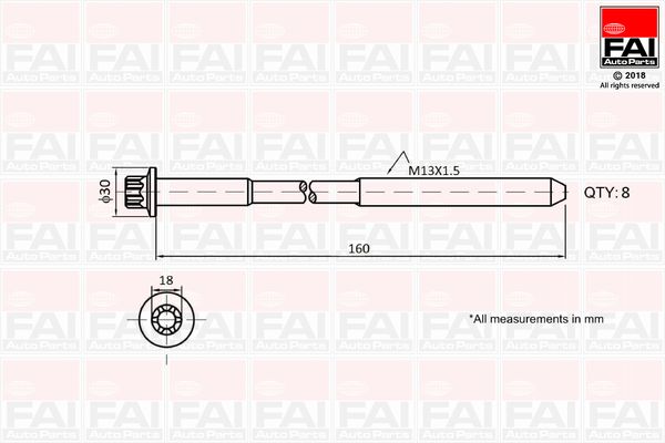 Zestaw śrub głowicy cylindrów FAI AutoParts B1616