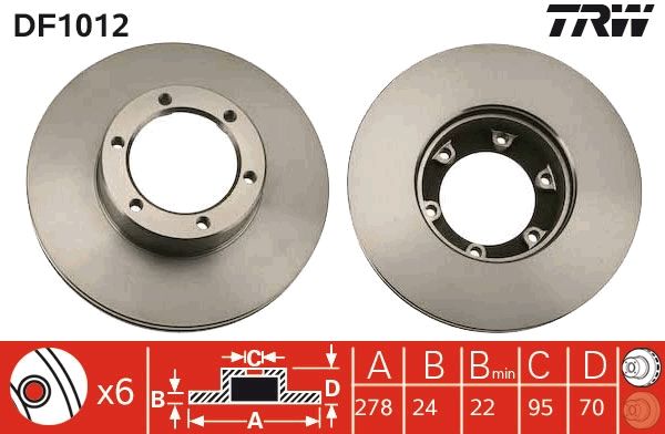 Tarcza hamulcowa TRW DF1012
