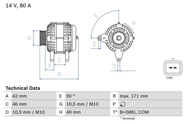 Alternator BOSCH 0986082740