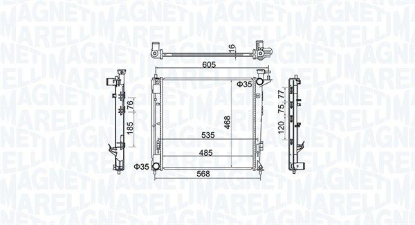 Chłodnica, układ chłodzenia silnika MAGNETI MARELLI 350213160500