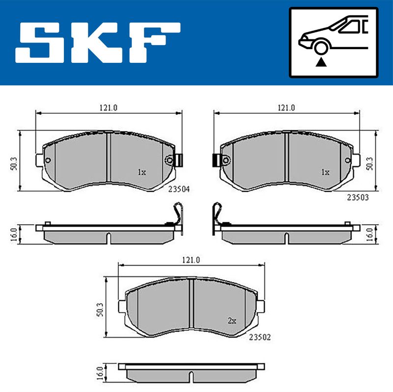 Zestaw klocków hamulcowych, hamulce tarczowe SKF VKBP80535A