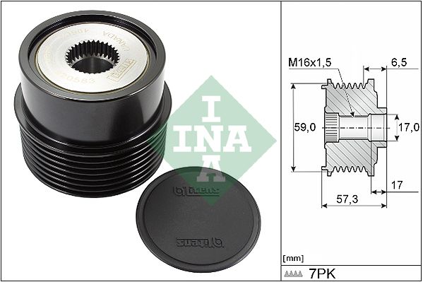 Alternator - sprzęgło jednokierunkowe INA 535031410