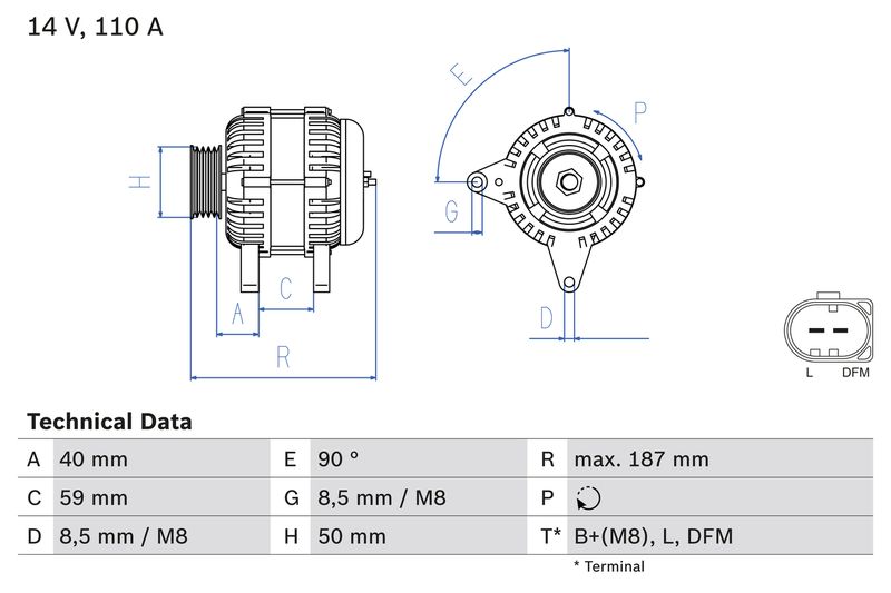 Alternator BOSCH 0 986 046 070