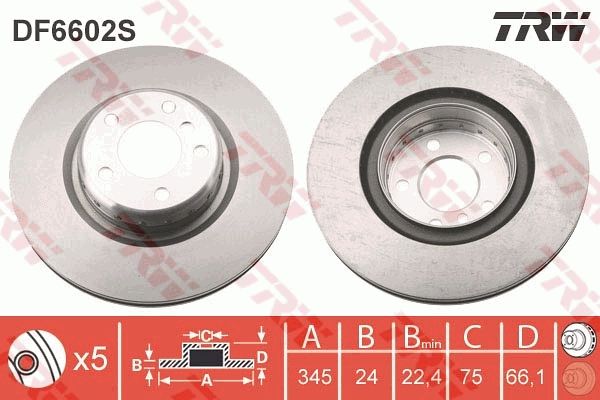 Tarcza hamulcowa TRW DF6602S