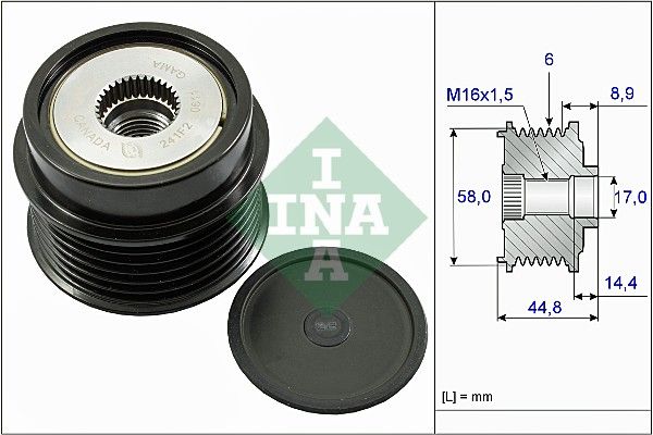 Alternator - sprzęgło jednokierunkowe INA 535 0271 10