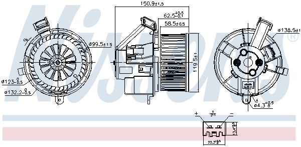 Wentylator wewnętrzny NISSENS 87691