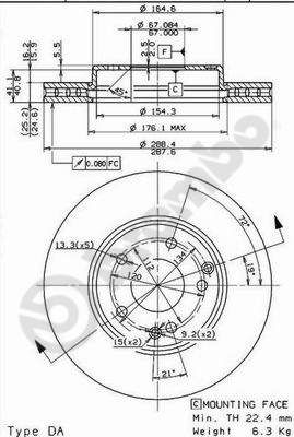 Tarcza hamulcowa BREMBO 09.8411.11