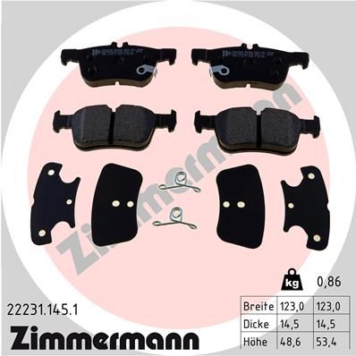 Zestaw klocków hamulcowych, hamulce tarczowe ZIMMERMANN 22231.145.1