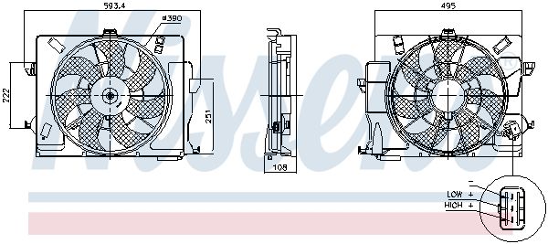 Wentylator, chłodzenie silnika NISSENS 850049