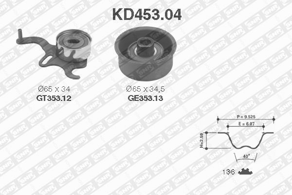 Zestaw paska rozrządu SNR KD453.04