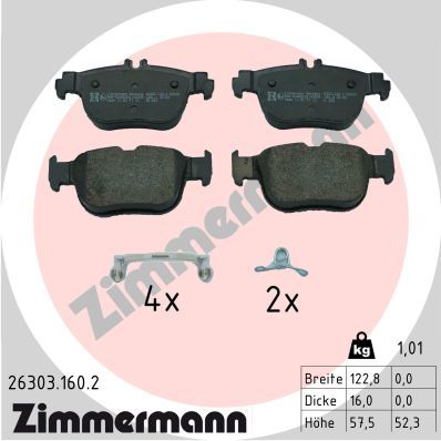 Zestaw klocków hamulcowych, hamulce tarczowe ZIMMERMANN 26303.160.2