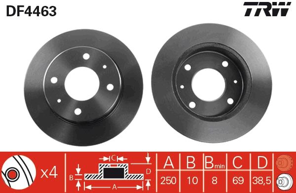 Tarcza hamulcowa TRW DF4463
