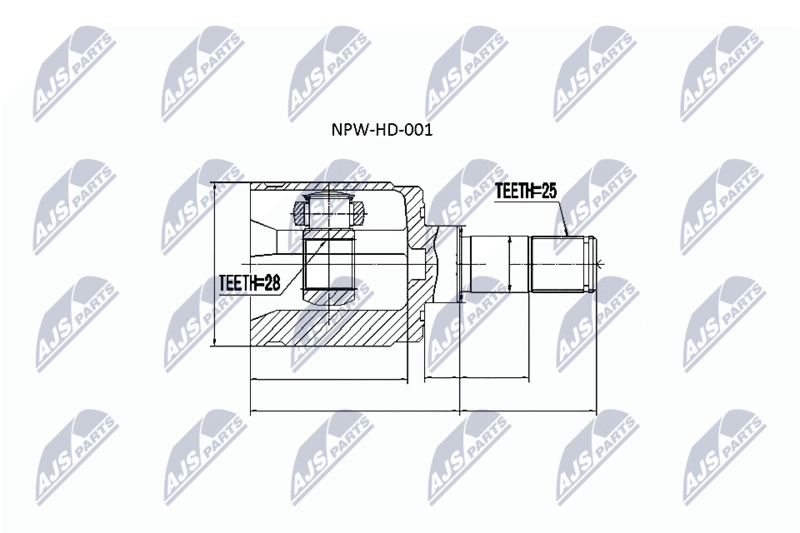 Zestaw przegubu, wał napędowy NTY NPW-HD-001