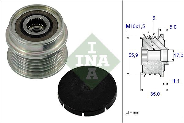 Alternator - sprzęgło jednokierunkowe INA 535 0005 10