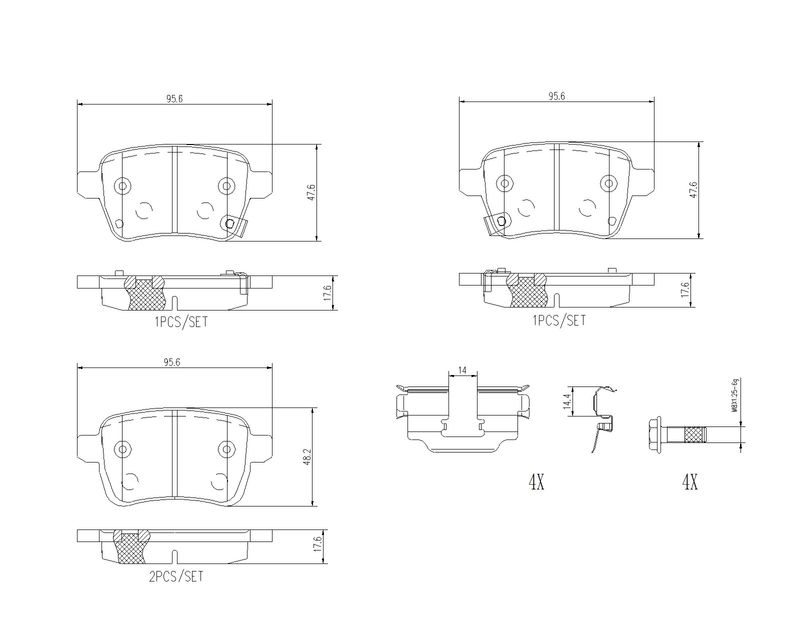 Zestaw klocków hamulcowych, hamulce tarczowe BREMBO P 23 190