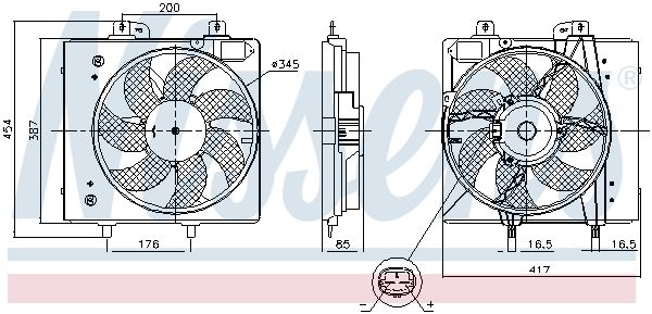 Wentylator, chłodzenie silnika NISSENS 850087