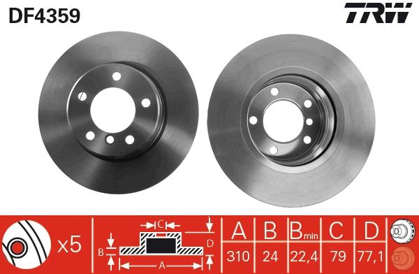Tarcza hamulcowa TRW DF4359