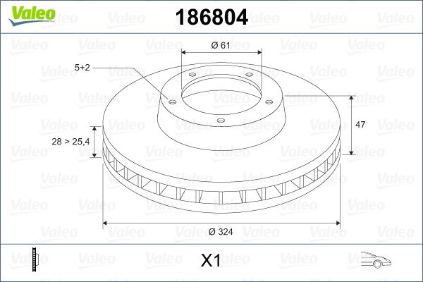 Tarcza hamulcowa VALEO 186804
