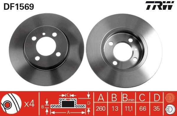 Tarcza hamulcowa TRW DF1569