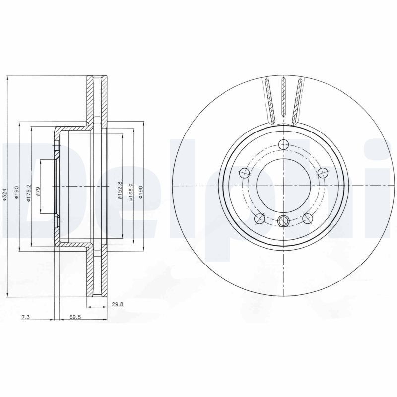 Tarcza hamulcowa DELPHI BG9871C