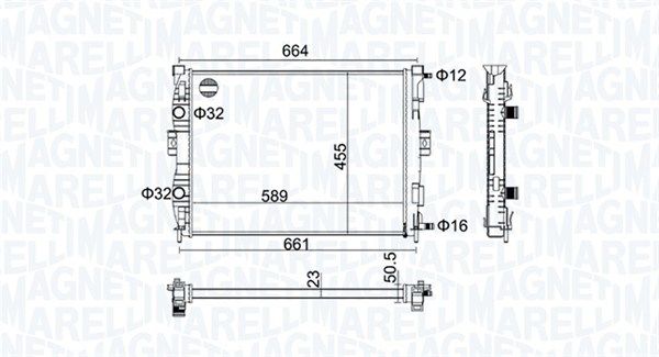 Chłodnica, układ chłodzenia silnika MAGNETI MARELLI 350213160600
