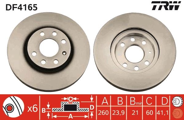 Tarcza hamulcowa TRW DF4165