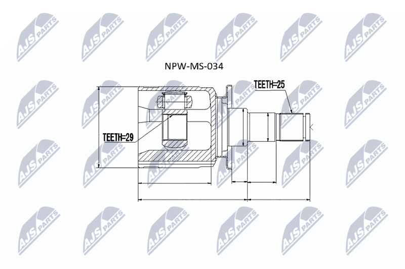 Zestaw przegubu, wał napędowy NTY NPW-MS-034