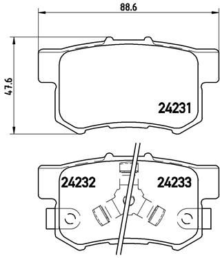 Zestaw klocków hamulcowych, hamulce tarczowe BREMBO P 28 051