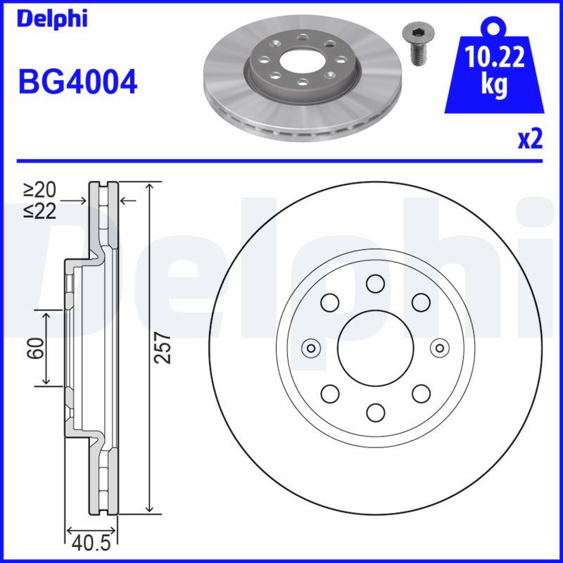 Tarcza hamulcowa DELPHI BG4004