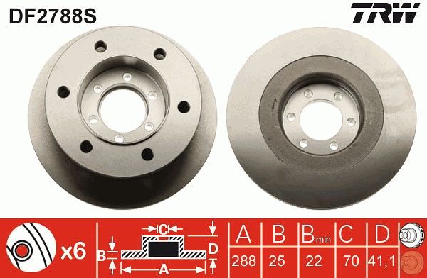 Tarcza hamulcowa TRW DF2788S