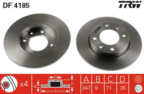 Tarcza hamulcowa TRW DF4185