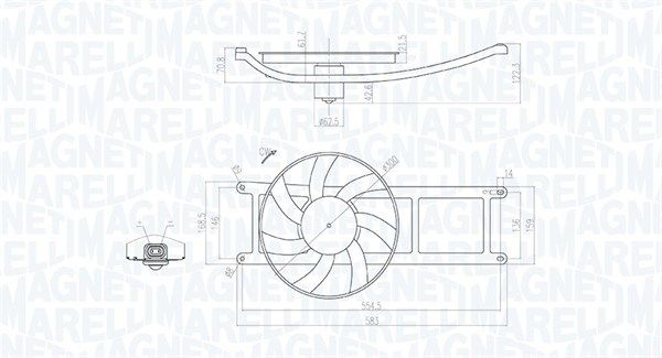 Wentylator, chłodzenie silnika MAGNETI MARELLI 069422715010