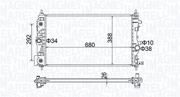 Chłodnica, układ chłodzenia silnika MAGNETI MARELLI 350213206400