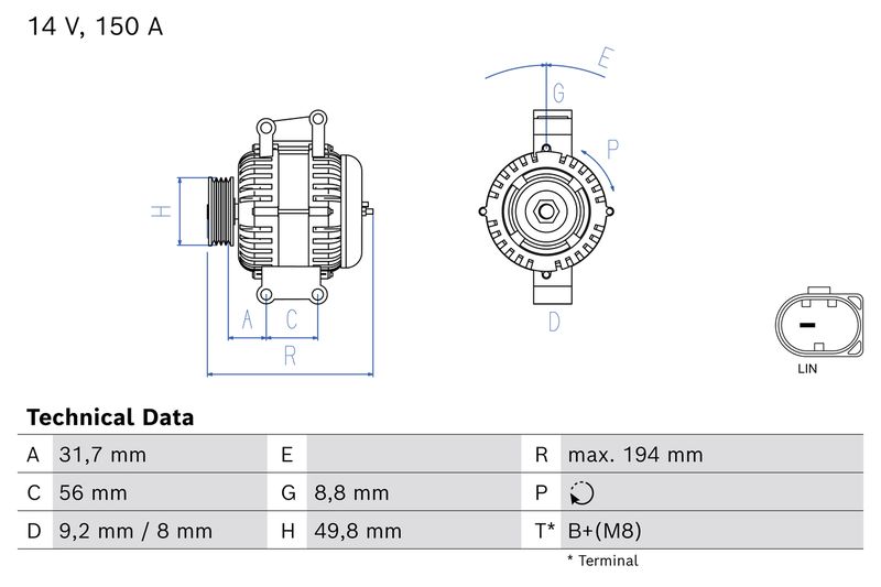 Alternator BOSCH 0 986 084 010