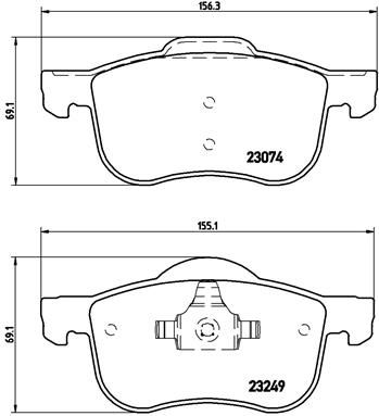Zestaw klocków hamulcowych, hamulce tarczowe BREMBO P 86 020