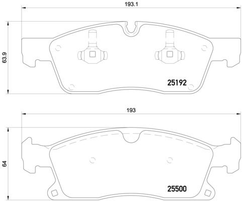 Zestaw klocków hamulcowych, hamulce tarczowe BREMBO P 50 108