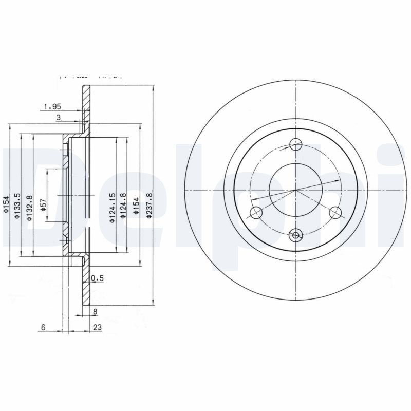 Tarcza hamulcowa DELPHI BG2355
