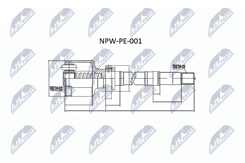Zestaw przegubu, wał napędowy NTY NPW-PE-001