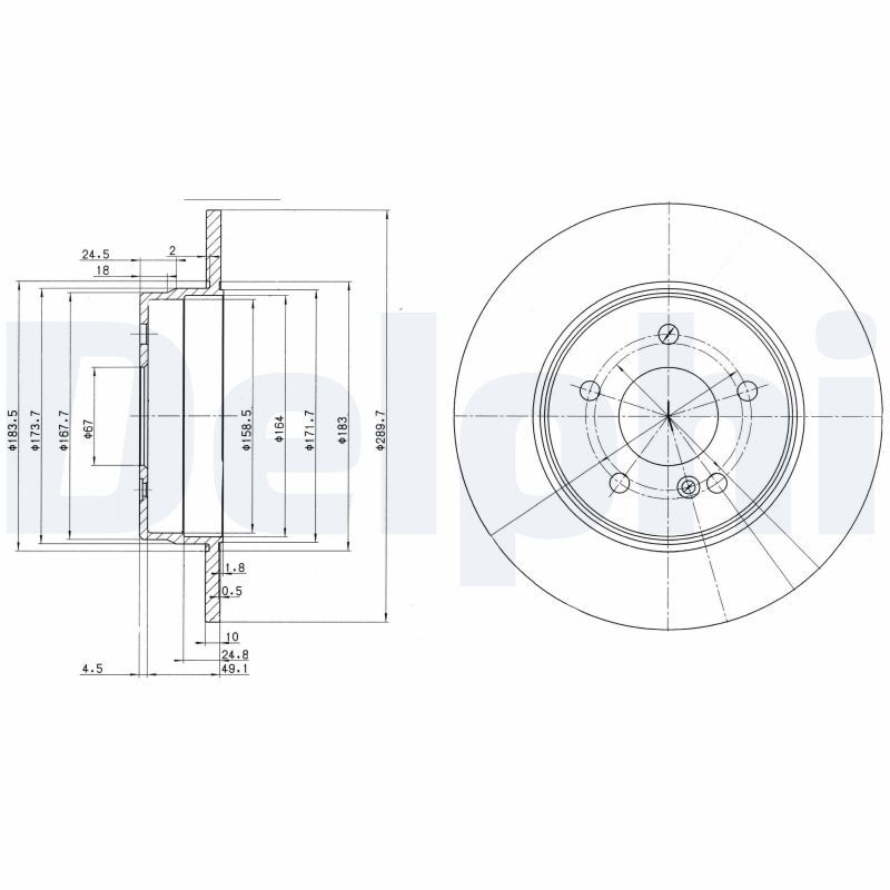 Tarcza hamulcowa DELPHI BG3239C