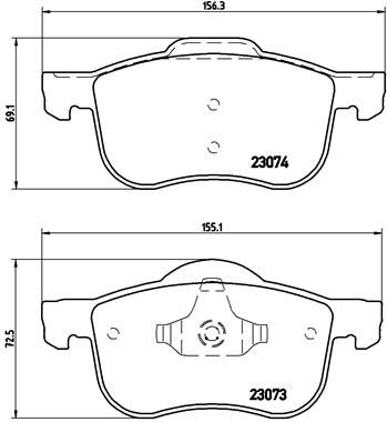Zestaw klocków hamulcowych, hamulce tarczowe BREMBO P 86 016