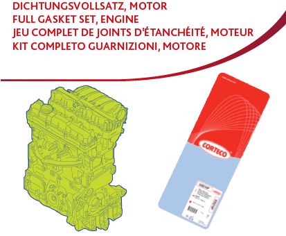 Kompletny zestaw uszczelek, silnik CORTECO 497381P