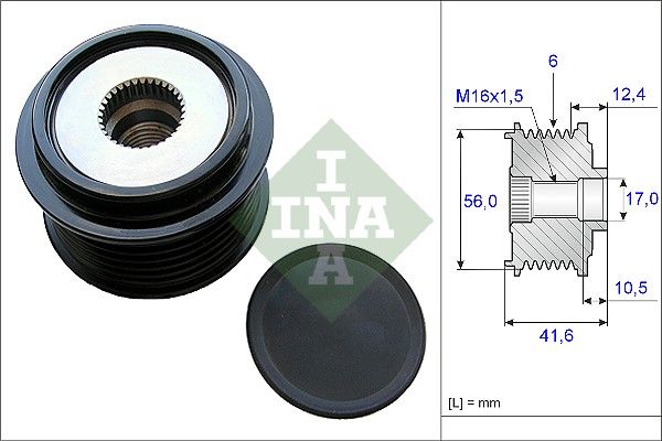 Alternator - sprzęgło jednokierunkowe INA 535021010