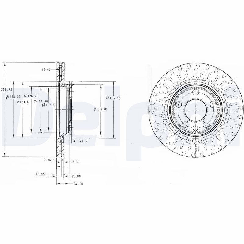 Tarcza hamulcowa DELPHI BG3222