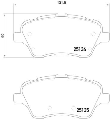 Zestaw klocków hamulcowych, hamulce tarczowe BREMBO P 24 151