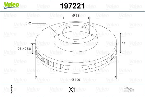 Tarcza hamulcowa VALEO 197221