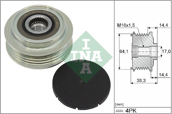 Alternator - sprzęgło jednokierunkowe INA 535035010