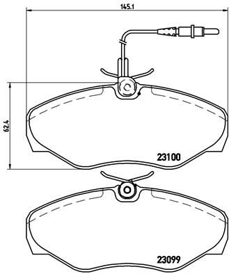 Zestaw klocków hamulcowych, hamulce tarczowe BREMBO P 68 026